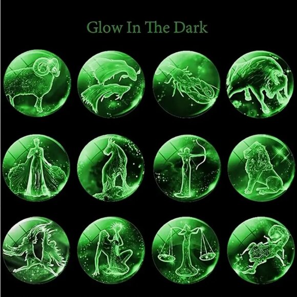 Capricorn Keychain Glow in the Dark ZodiacSign Goat Key Ring Astrology Accessory - Picture 3 of 4